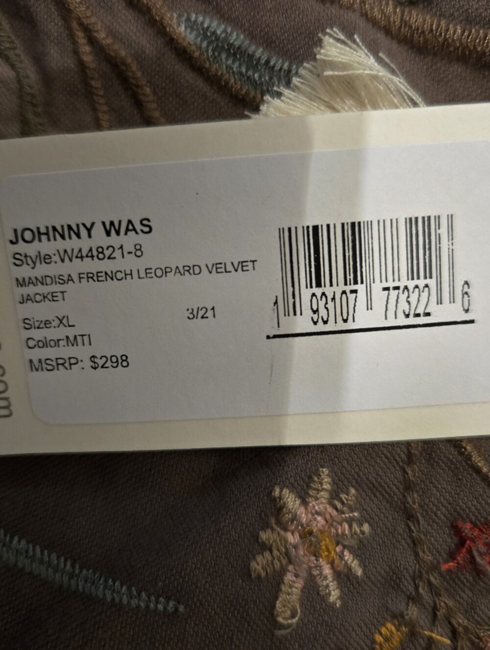 Johnny Was Jacket Size XL - Picture 7 of 8